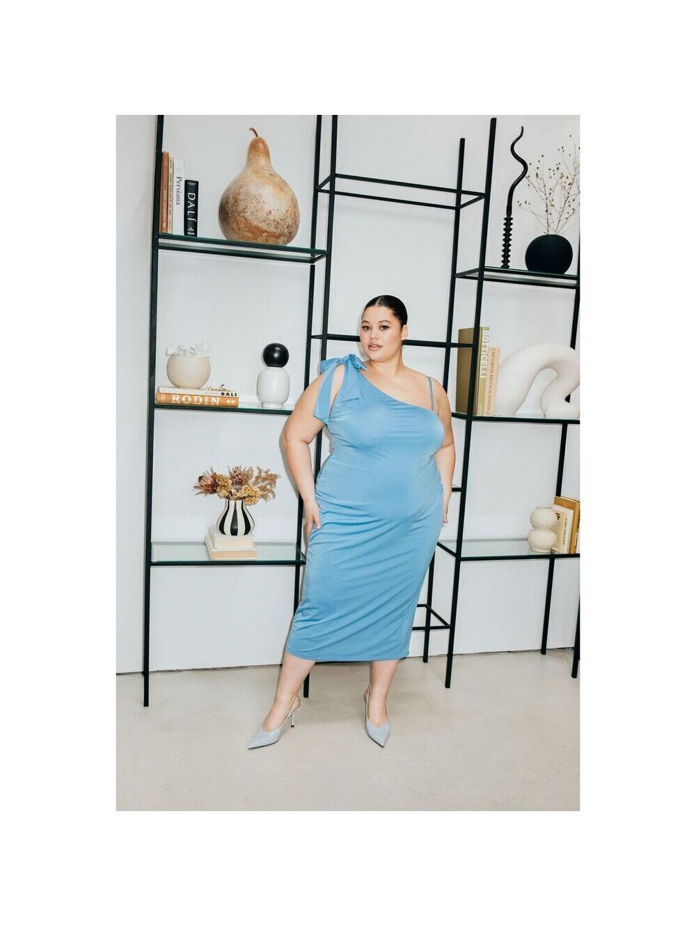 Hilary Macmillan Blue One Shoulder Bodycon Dress Plus Size US 4X